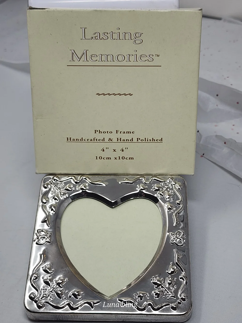 Silver Heart Picture Frame - 4x4